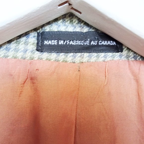 Abraham Moon Vintage Houndstooth Unionmade Silk & Wool Suit Jacket - Picture 14 of 14